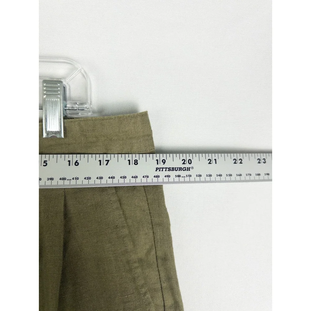 VTG Banana Republic Linen Pleated Trouser Pants Mens 36x32 Olive Green Old Money